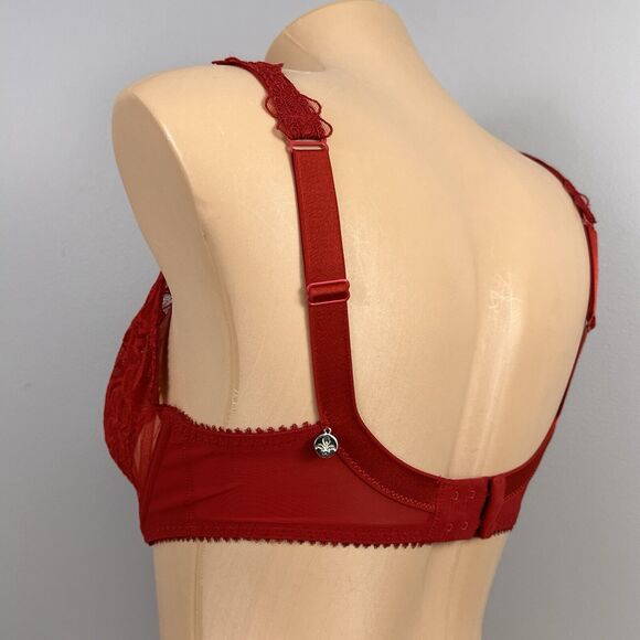 Maison Lejaby Elixir Theodora 3 Part Underwire Bra Red US Size 32E G71333 Lace - Picture 6 of 11
